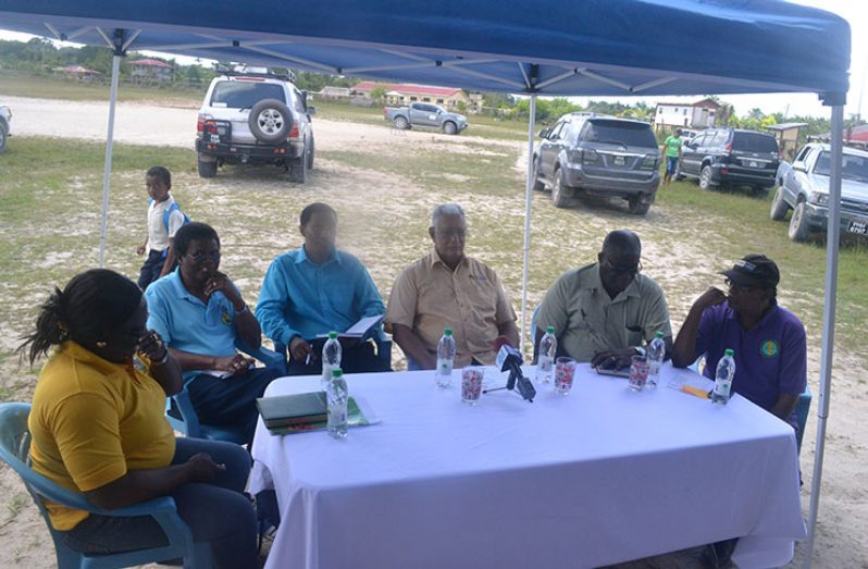 Seated from left are: GMC’s Ida Sealey-Adams; NDIA’s Mr Fredrick Flatts; CDC Chairman and NDC Representative Dexter Harding; Agriculture Minister Noel Holder; GLDA’s Nigel Cumberbatch; and NAREI’s Dr Oudho Homenauth