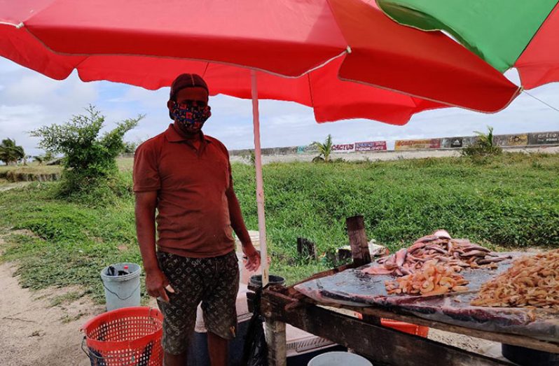 Rajesh Jagnarine at his stall at Ogle, near the Shell Gas Station