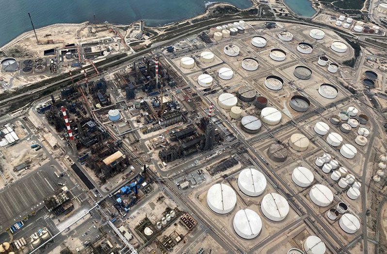 Storage tanks are seen at the Petroineos Ineos petrol refinery in Lavera, France (REUTERS)