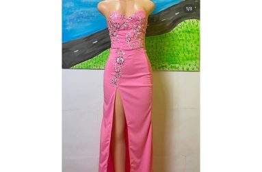 One of the dresses made by fashion designer