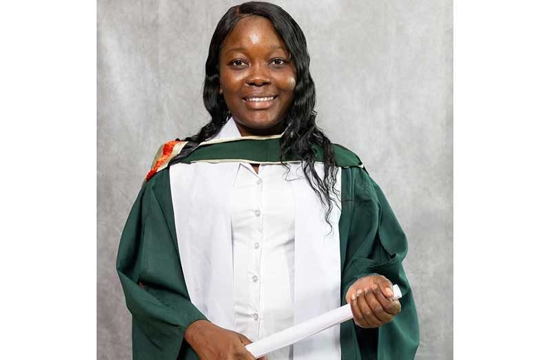 Onecia Bacchus when she graduated with a Master Degree in Strategic Development Studies