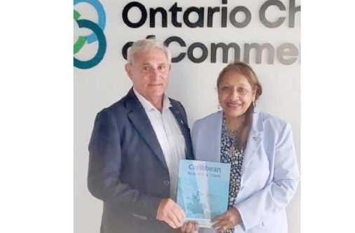Caribbean Signature's Chief Executive Consultant, Sandra Ann Baptiste, with Louie Di Palma, Vice President, SME Programs at the Ontario Chamber of Commerce in Toronto