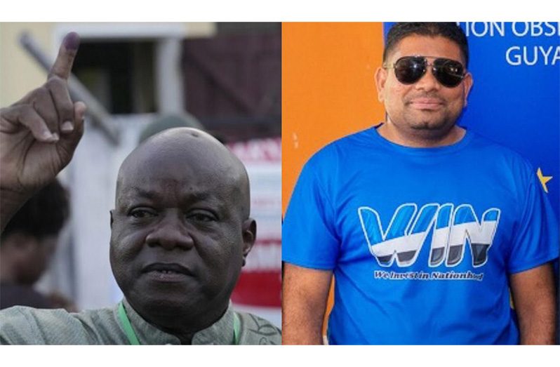 APNU Chairman, Aubrey Norton and WIN Party Leader, Azruddin Mohamed
