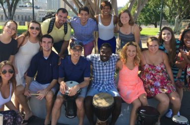 Orlando Primo (seated center) with his very supportive fans in the U.S.