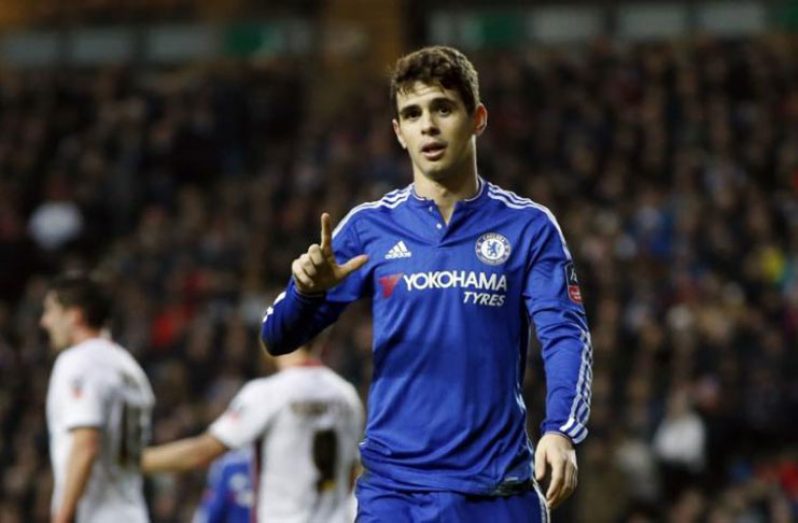 Chelsea's Oscar celebrates a goal..(Action Images via Reuters/John Sibley Livepic)