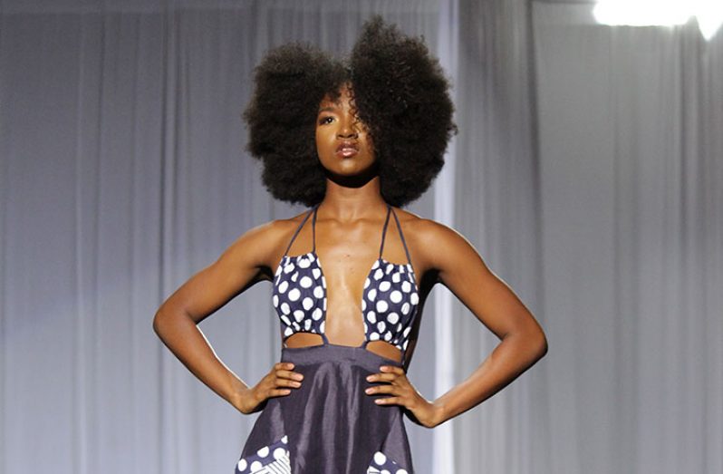 A Keisha Edward's piece on the Oui Papa Yo runway