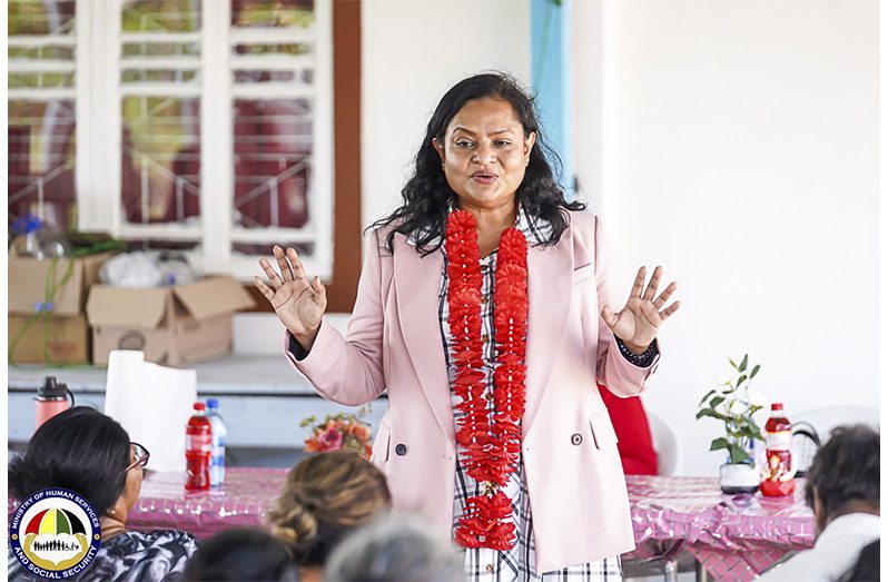 Minister of Human Services and Social Security, Dr. Vindhya Persaud, on Friday, led an outreach to Region Two (Ministry of Human Services and Social Security photos)