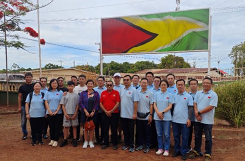 The 19th China Medical Team and representatives of the Lethem Regional Hospital and other officials during the medical outreach