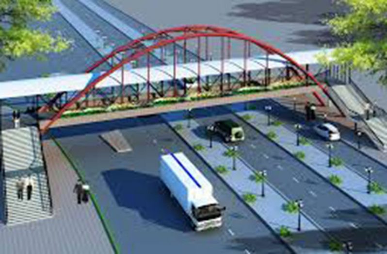 An artist’s impression of a typical pedestrian overpass