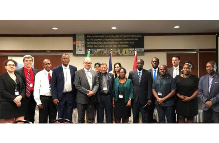 Minister of Indigenous Peoples’ Affairs, Sydney Allicock and representatives from agencies in the Guiana Shield