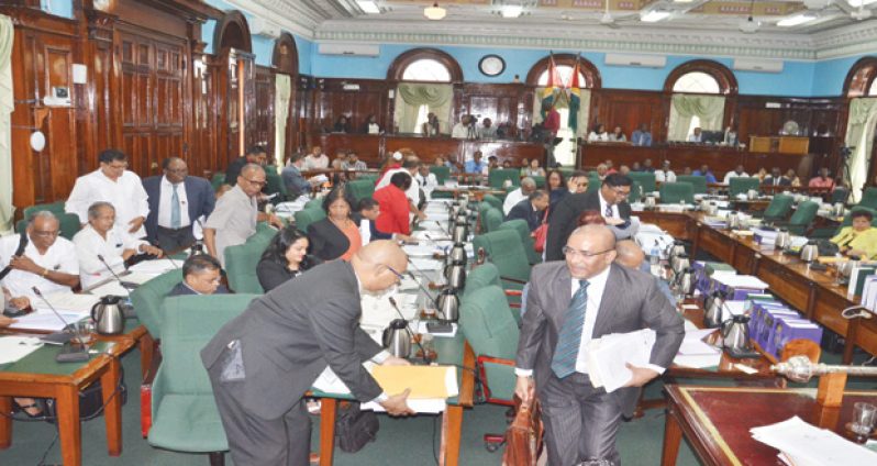 Opposition Leader Bharrat Jagdeo on
Friday led a PPP walked out of the
National Assembly after making his
contribution to the budget debates