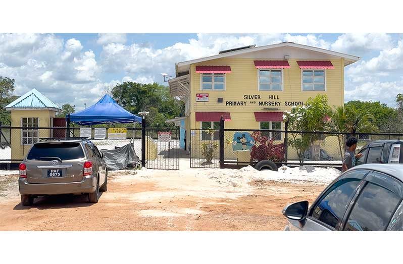 The polling place at Silver Hill were residents voted on Monday