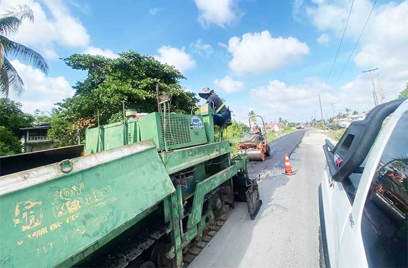 Road work in progress