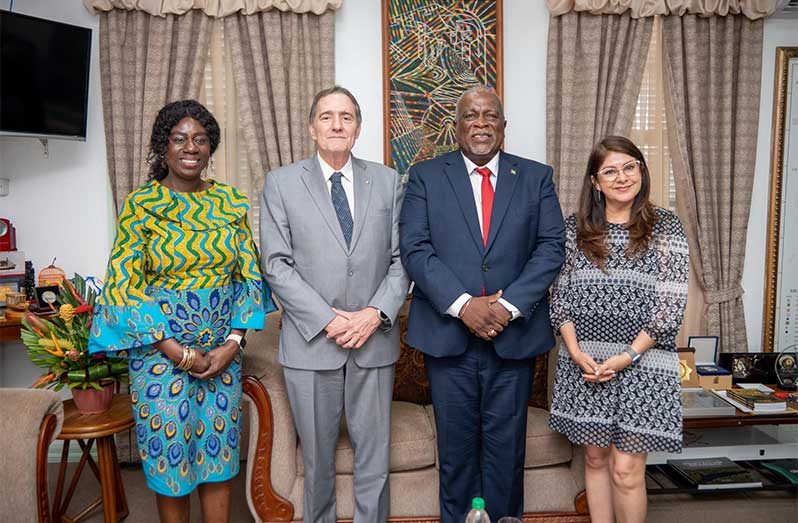 Prime Minister Brigadier (Ret’d) Mark Phillips welcomed Director of the Pan American Health Organization (PAHO), Dr Jarbas Barbosa da Silva. Accompanying him were Ms Piedad Huerta, Head of Country and Subregional Coordination and Dr Kim Eva Dickson, PAHO/WHO Representative in Guyana