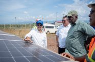 Prime Minister Brigadier (Ret’d) Mark Phillips during an inspection of the hydropower plants in Region Nine