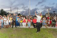 Hundreds of children received gifts and toys from Prime Minister Brigadier (ret’d) Mark Phillips (Abel Harris photos)