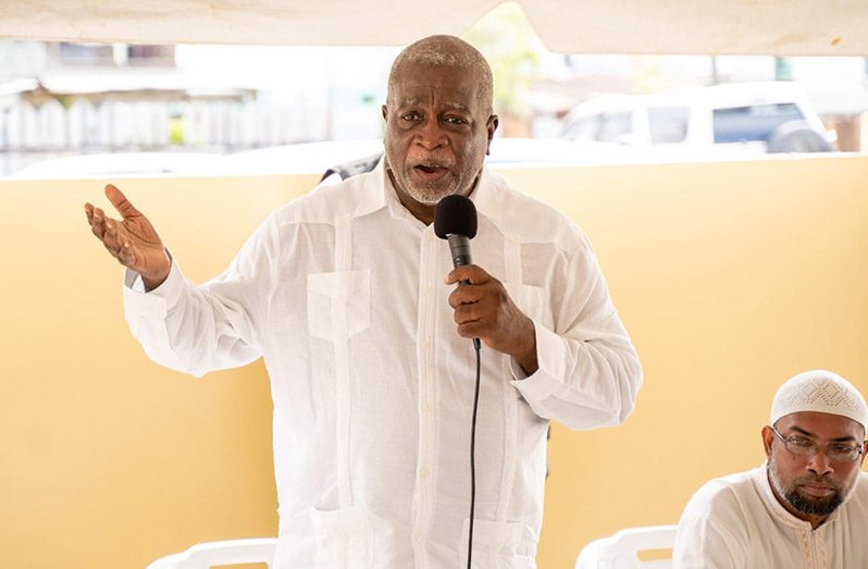 Prime Minister Brigadier (Ret'd) Mark Phillips speaking at the event on Sunday (Office of the Prime Minister photo)