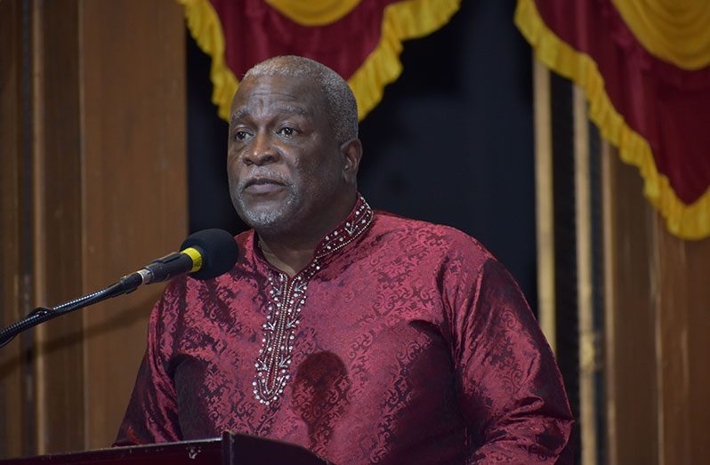 Prime Minister, Brigadier (ret’d) Mark Phillips delivering remarks at Pushpanjali 2022 (Carl Croker photo)