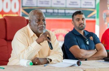 Prime Minister Mark Phillips addressing the gathering during the launching of the tournament at GYO.