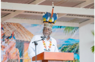 PM Phillips during his address during the Heritage Village celebrations at Bumbury, Region One
