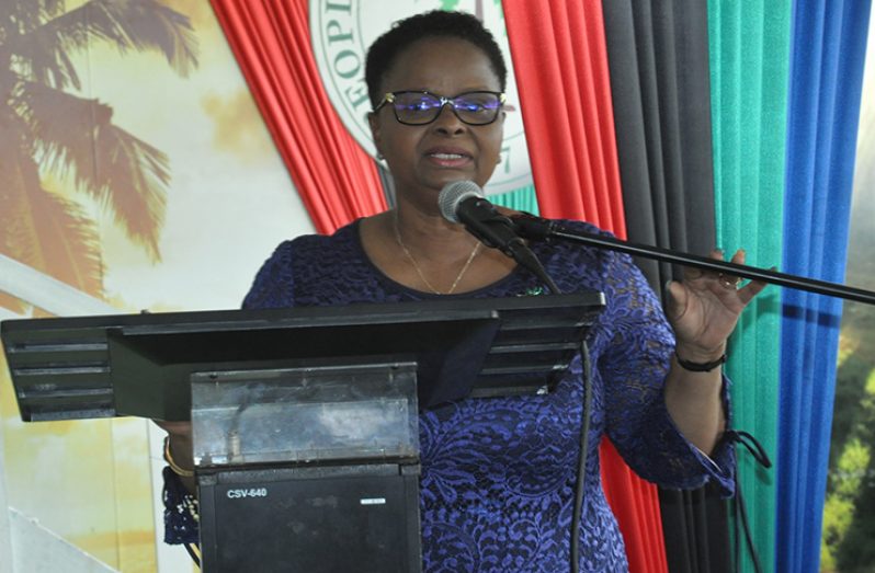 Party Chairperson Volda Lawrence delivering the feature address at the General Council Meeting