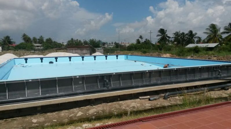 Work on the 25-metre pre-fabricated pool should be completed soon.