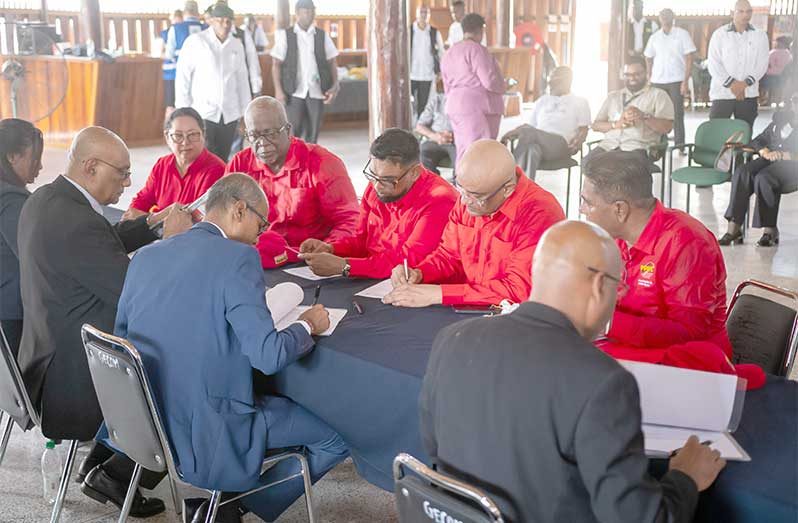 With a candidate line up that blends youth, national representation and experience, President, Dr. Irfaan Ali and the People’s Progressive Party’s (PPP) General Secretary, Dr. Bharrat Jagdeo are confident that they have submitted the “winning lists” of candidates to contest the September 1 General and Regional Elections (Delano Williams photo)