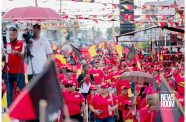 Thousands of PPP supporters at the Bartica rally on Saturday