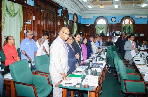 The more than 18 PPP Members of Parliament stood in solidarity with their colleague Anil Nandlall in his protestations to have the motion presented to the House