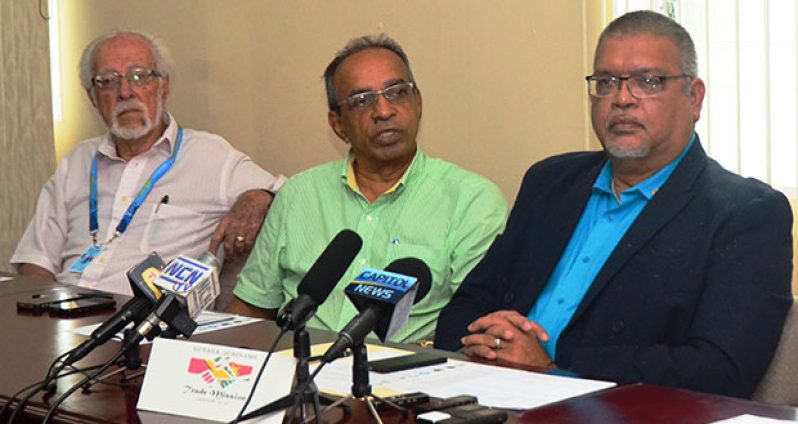 PSC Executive Members (from left) are  Kit Nascimento, Eddie Boyer and Ramesh Dookhoo   (Adrian Narine photo)