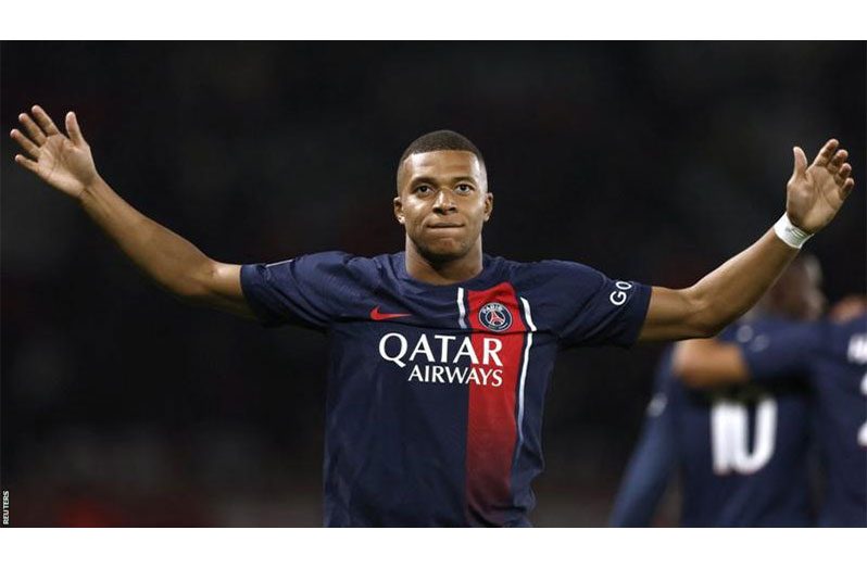 Paris St-Germain forward Kylian Mbappe marked his first start of the season with a double