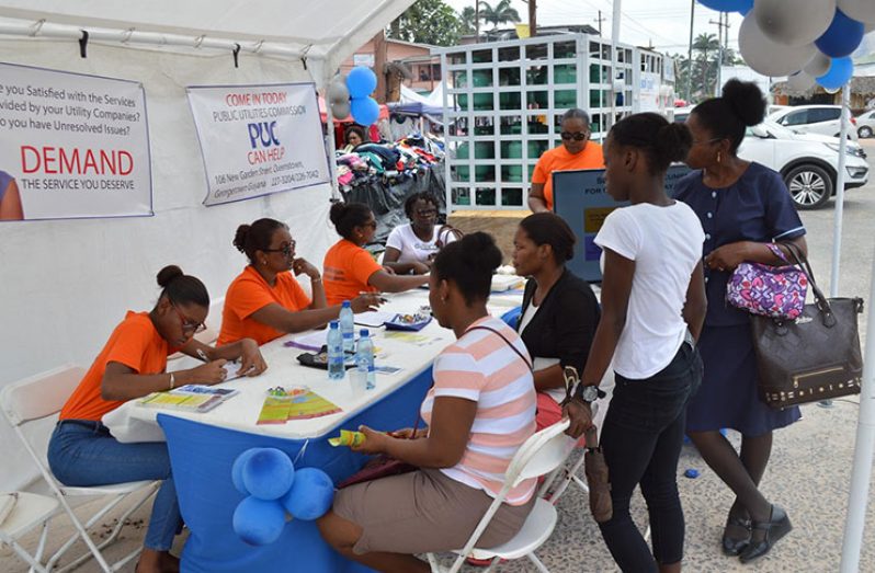 The Public Utilities Commission’s team on Friday as they attend to consumers