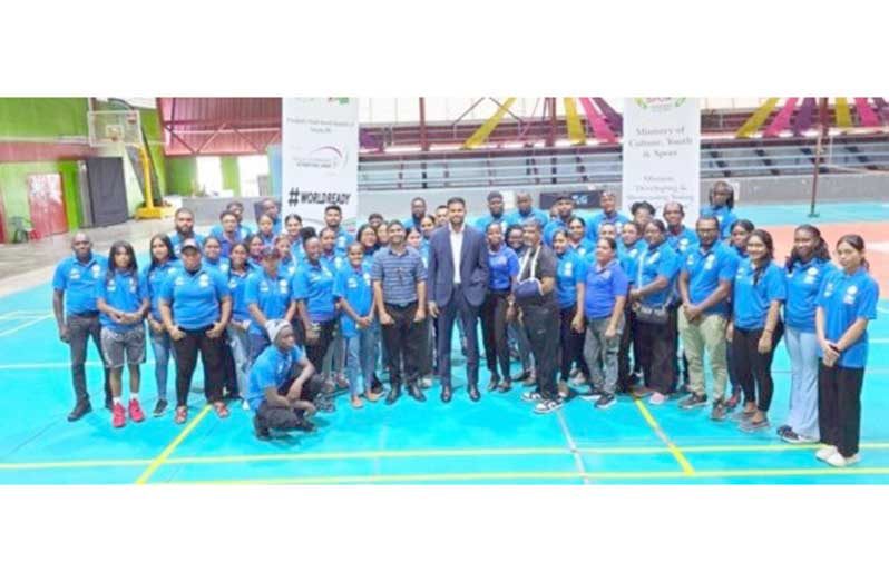 Minister of Culture, Youth and Sport, Charles Ramson Jr., along with some of the participants in the PYARG Expedition Programme