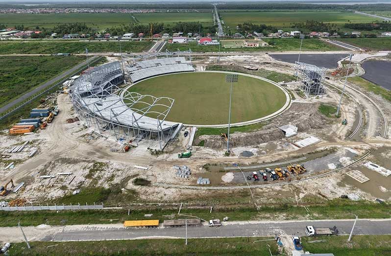 A recent view of the ongoing works at the Palmyra Stadium