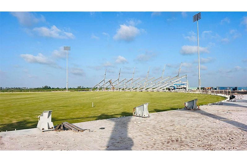 Work is ongoing at the Palmyra Stadium in Berbice