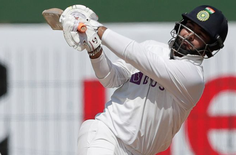 Rishabh Pant took a liking to Jack Leach on his way to a quickfire 91 (Credit: BCCI)