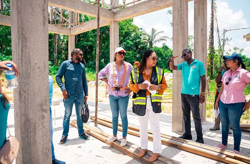 Education Minister, Sonia Parag, Minister within the Ministry of Local Government and Regional Development, Pauline Sukhai, and other officials in Region Seven (Photo: MoE/ Facebook