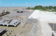 Construction continues on the Parika International Port Facility and Waterfront Development project