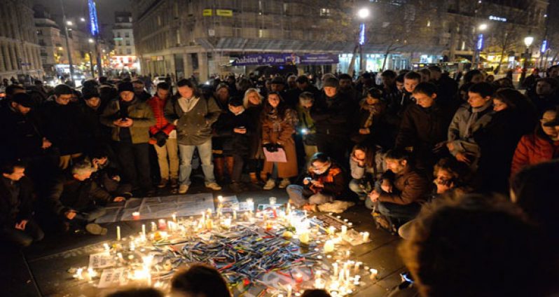 The scene last night at the Place de la Republique, in Paris (Photo courtesy NewYorker.com)