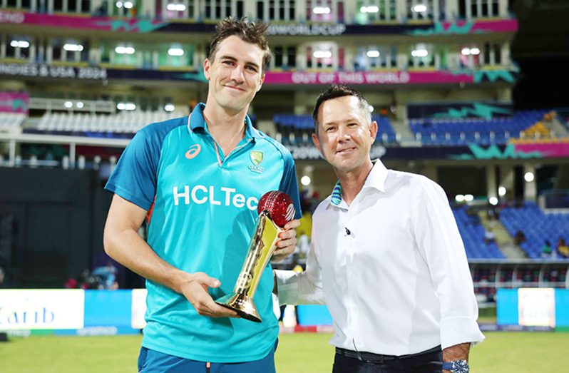 Pat Cummins awarded the ICC Men's Cricketer of the Year award by Ricky Ponting