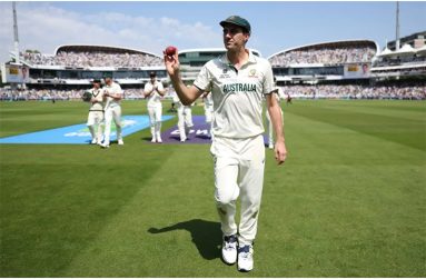 Pat Cummins picked up his 300th Test wicket on his way to 6 for 28  •  ICC via Getty Images