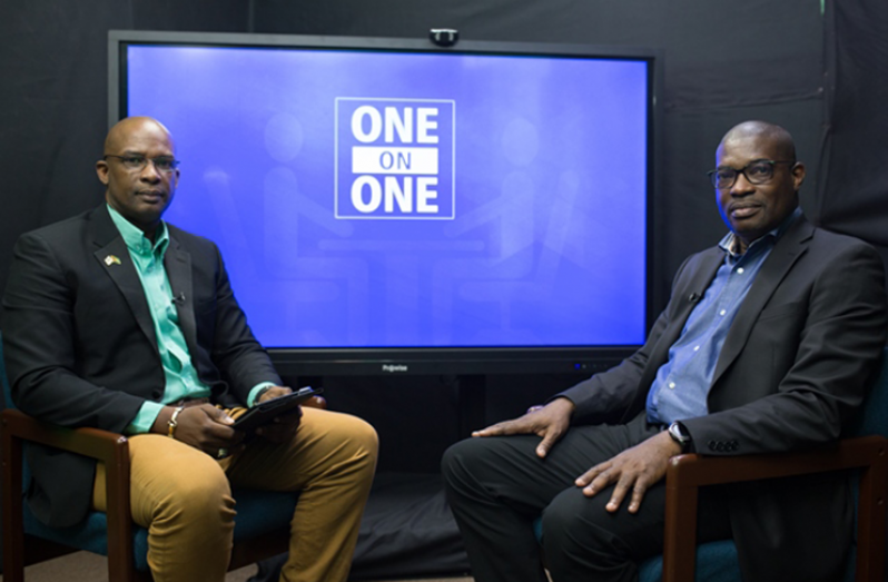 Host of the One on One programme, Paul McAdam, with Minister of Public Infrastructure, Hon. David Patterson on DPI’s One on One programme
The Sheriff-Mandela project in July 2019