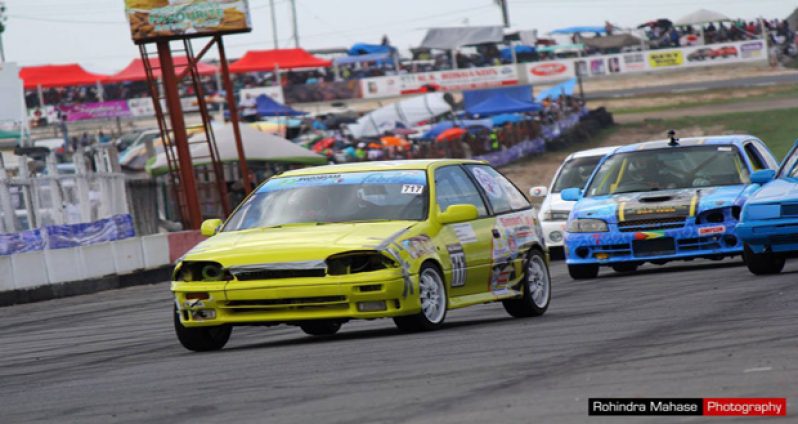 Paul Jiwanram leads the group one pack in the group one encounter. (Photo by Rohindra Mahase)