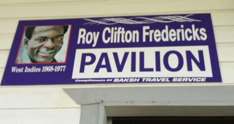 The players’ pavilion at the Blairmont Community Centre ground is named after the late Roy Fredericks.
