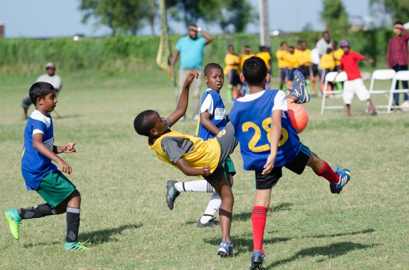 Action in the Courts Pee Wee football tournament (Delano Williams photo)