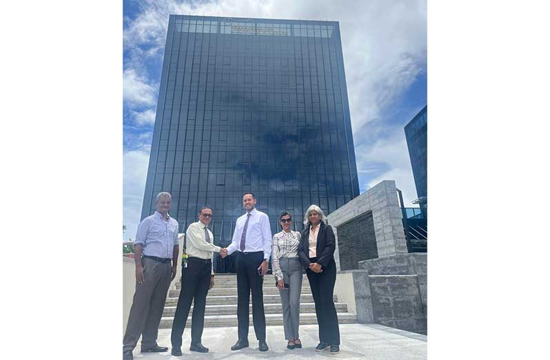 GCF executives with Mr. Brandon Badal, Managing Director, Pegasus Hotel Guyana