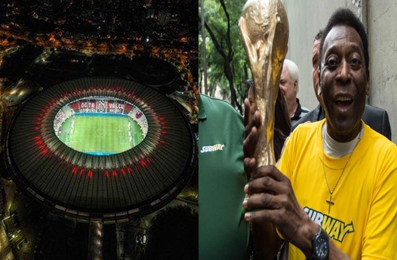 Club sides Flamengo and Fluminense use the stadium as their home (left). Pele (at right) won three World Cups as a player for Brazil.