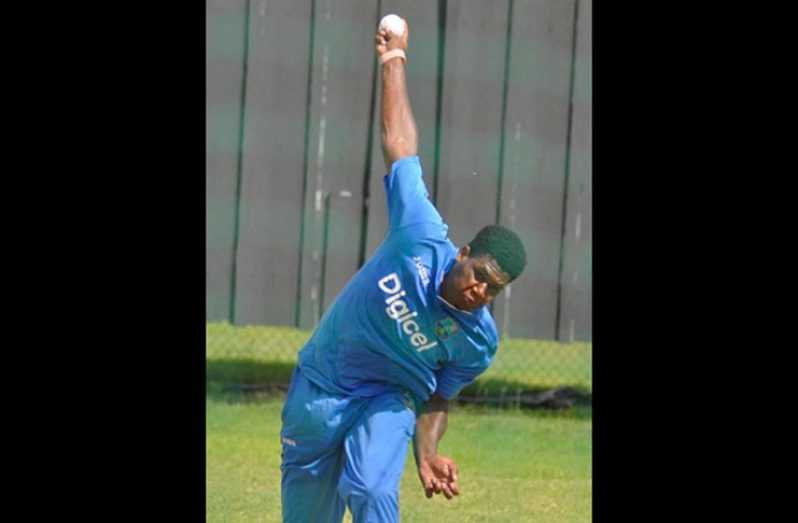Leewards fast bowler Kian Pemberton … took four wickets against Jamaica.