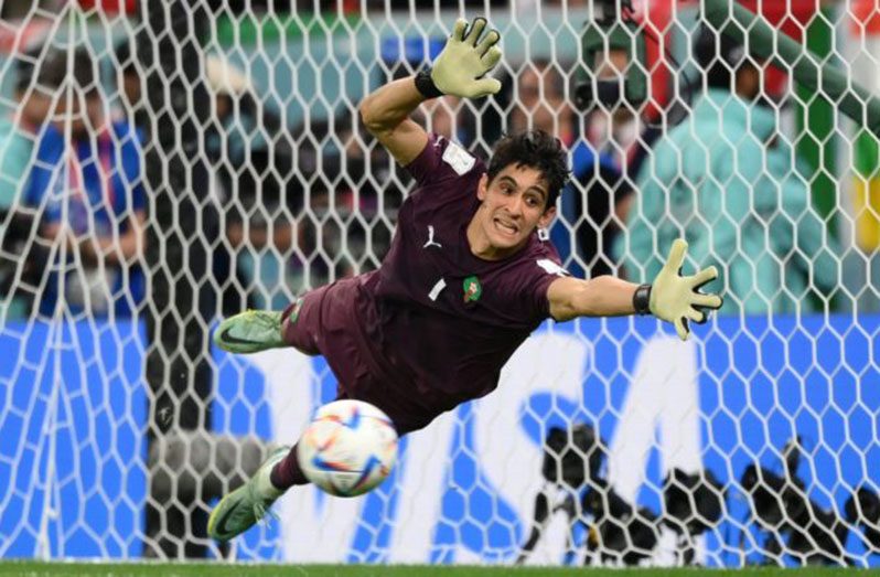 Morocco keeper Bono saves Carlos Soler's penalty