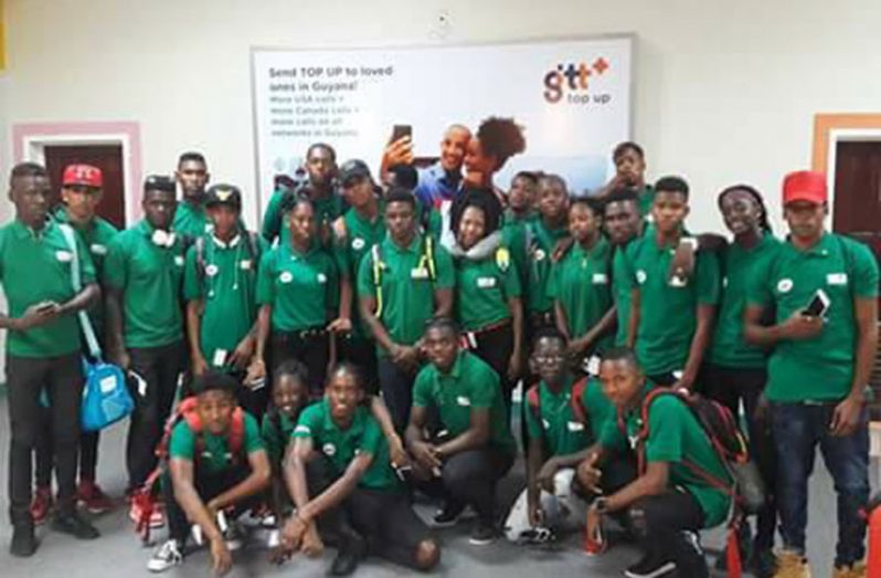 The GTI and Fort Wellington athletes before leaving Guyana for this year’s Penn Relays